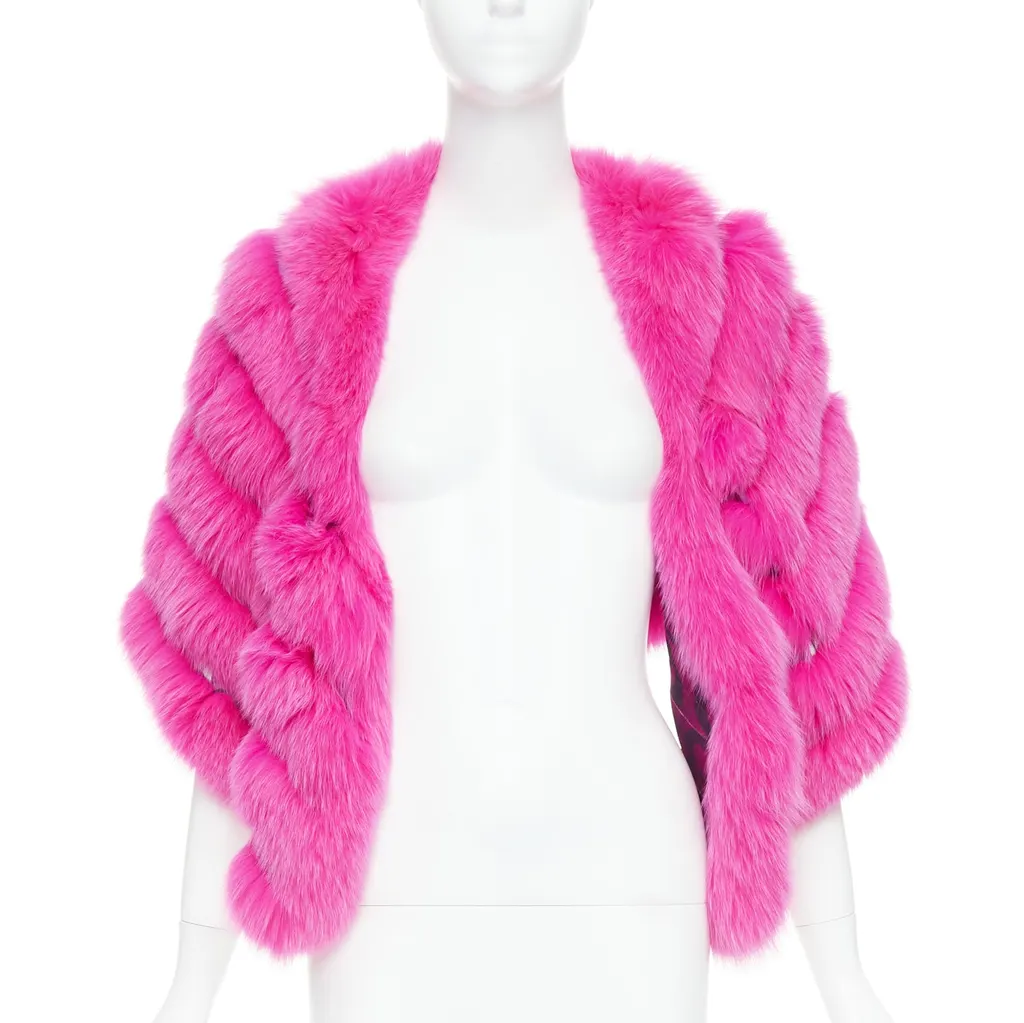 Dior Leopard Silk Shawl Pink Fur Very good - Front View