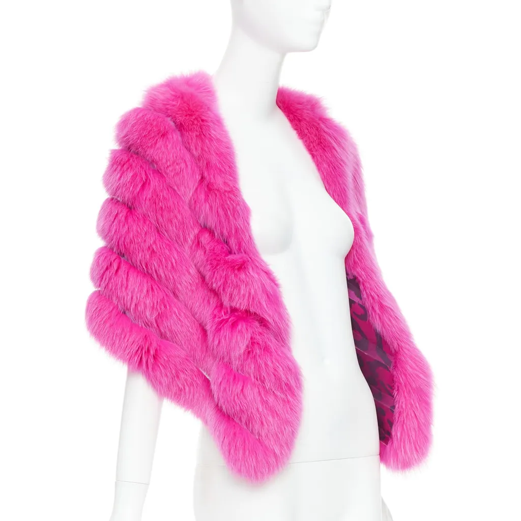 Dior Leopard Silk Shawl Pink Fur Very good - Inside View