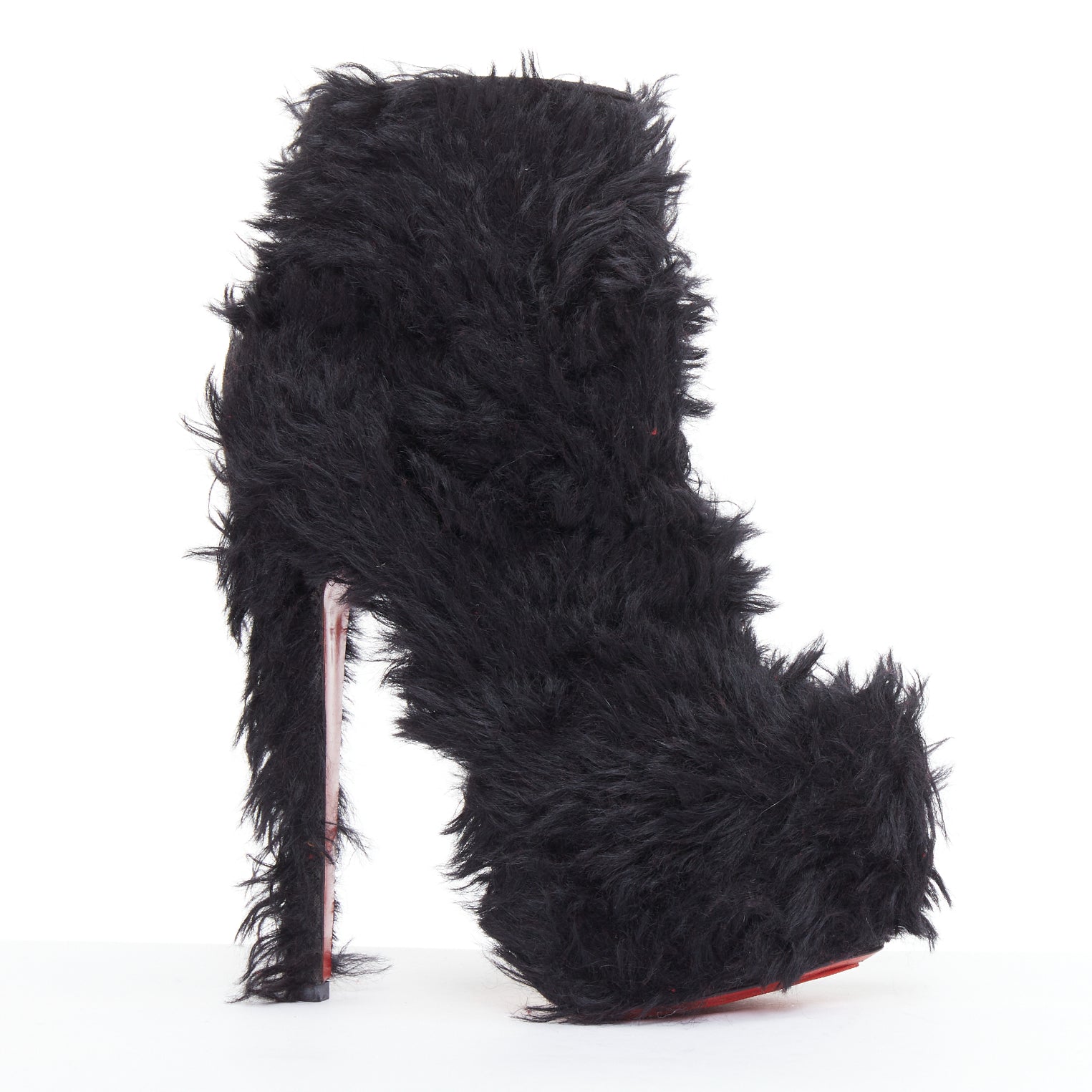 Christian Louboutin Black faux shaggy