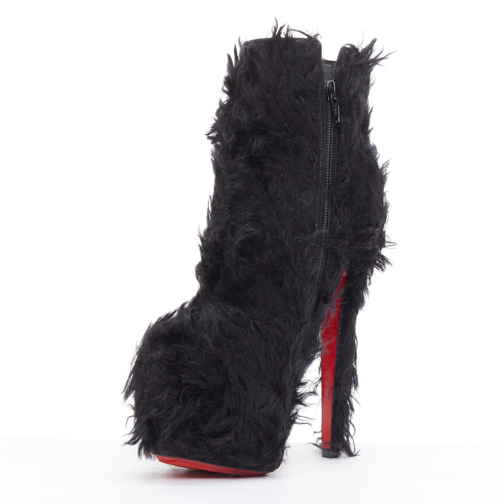 Christian Louboutin Black faux shaggy - 4