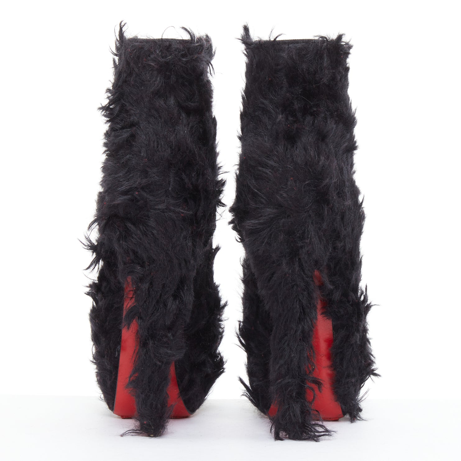 Christian Louboutin Black faux shaggy - Side view