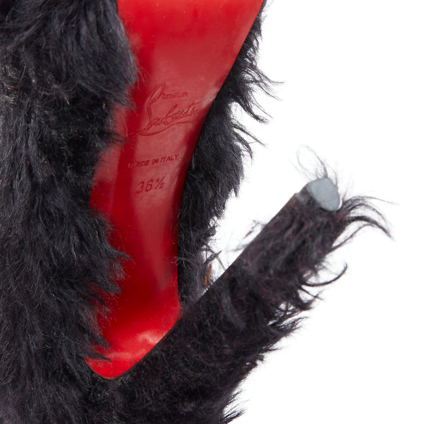 Christian Louboutin Black faux shaggy - Image 12