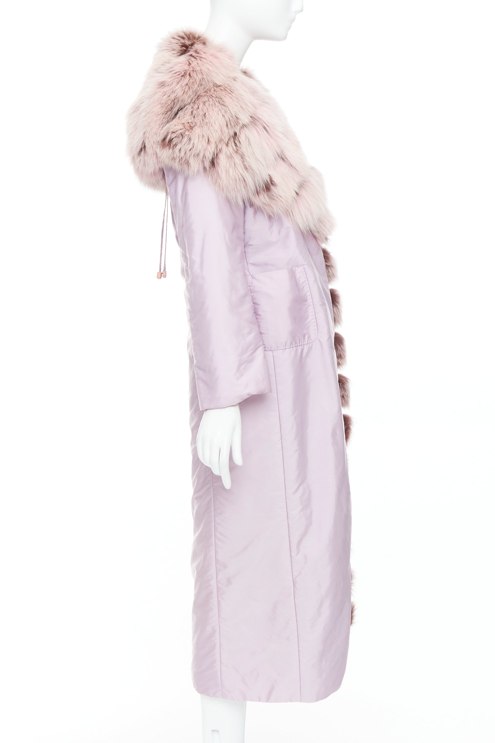 Ermanno Scervino Purple Nylon Coat - Side view