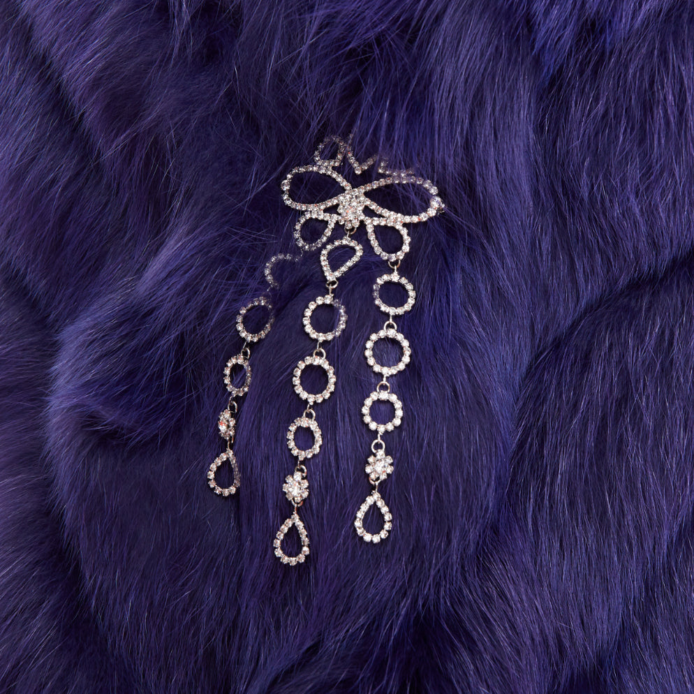 Dior Fur Shawl Brooch - Back view