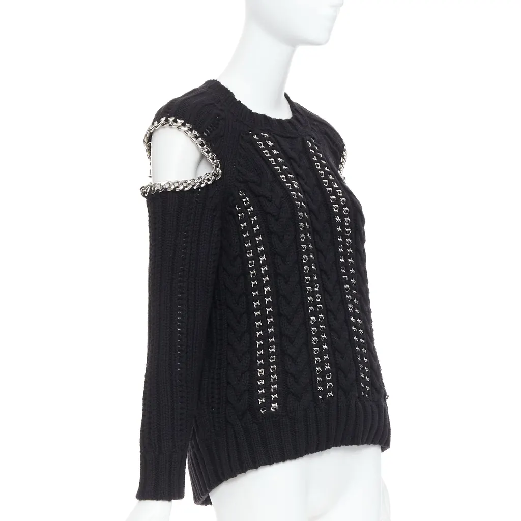 Alexander McQueen Chain Cold Sweater Black Cashmere Very good - Inside View