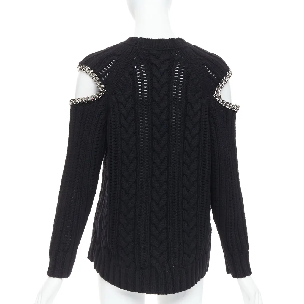 Alexander McQueen Chain Cold Sweater Black Cashmere Very good - Box View