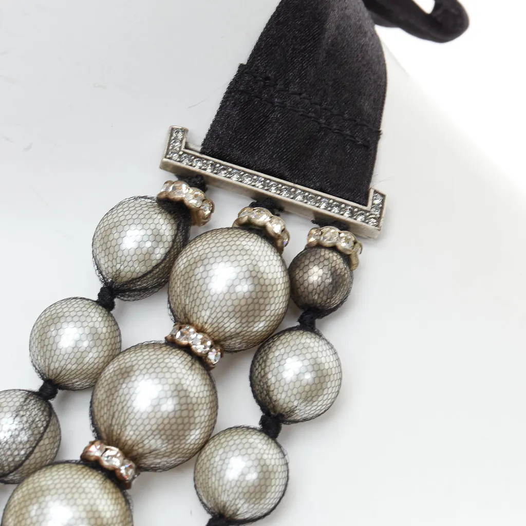 Lanvin Strand Tie Necklace Black Very good - Back View