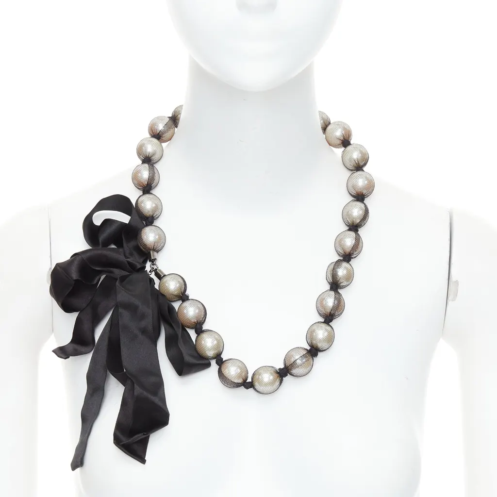 Lanvin Double Strand Necklace Black Very good - Front View