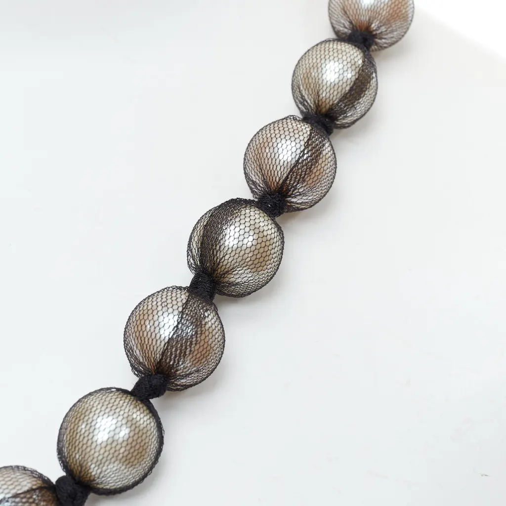 Lanvin Double Strand Necklace Black Very good - Model View