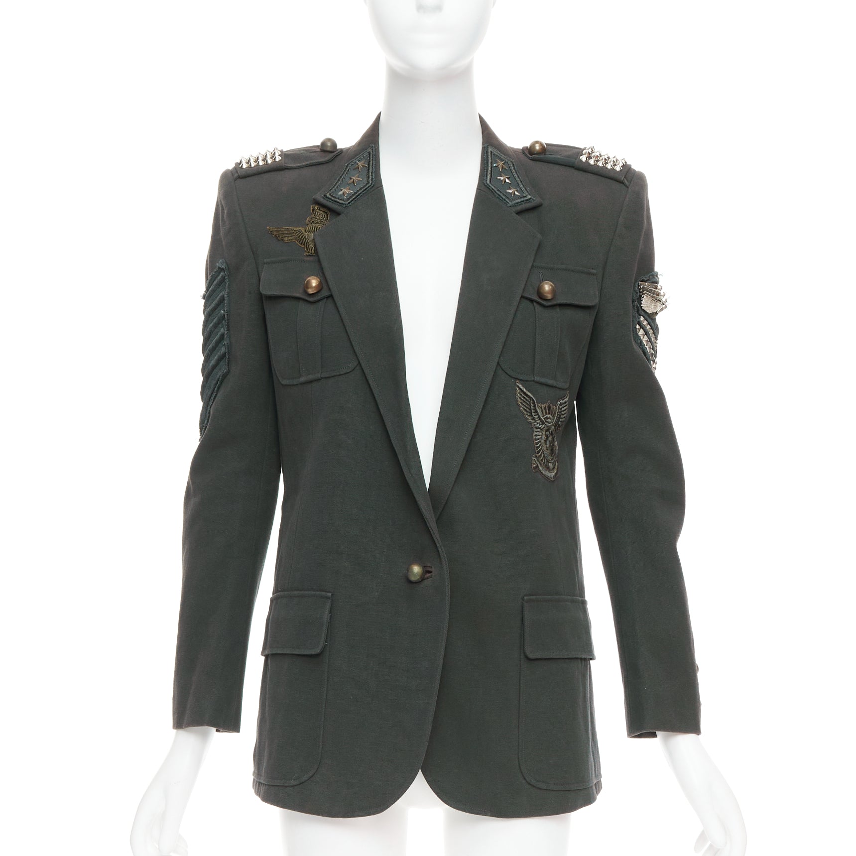 Balmain Green Military Jacket