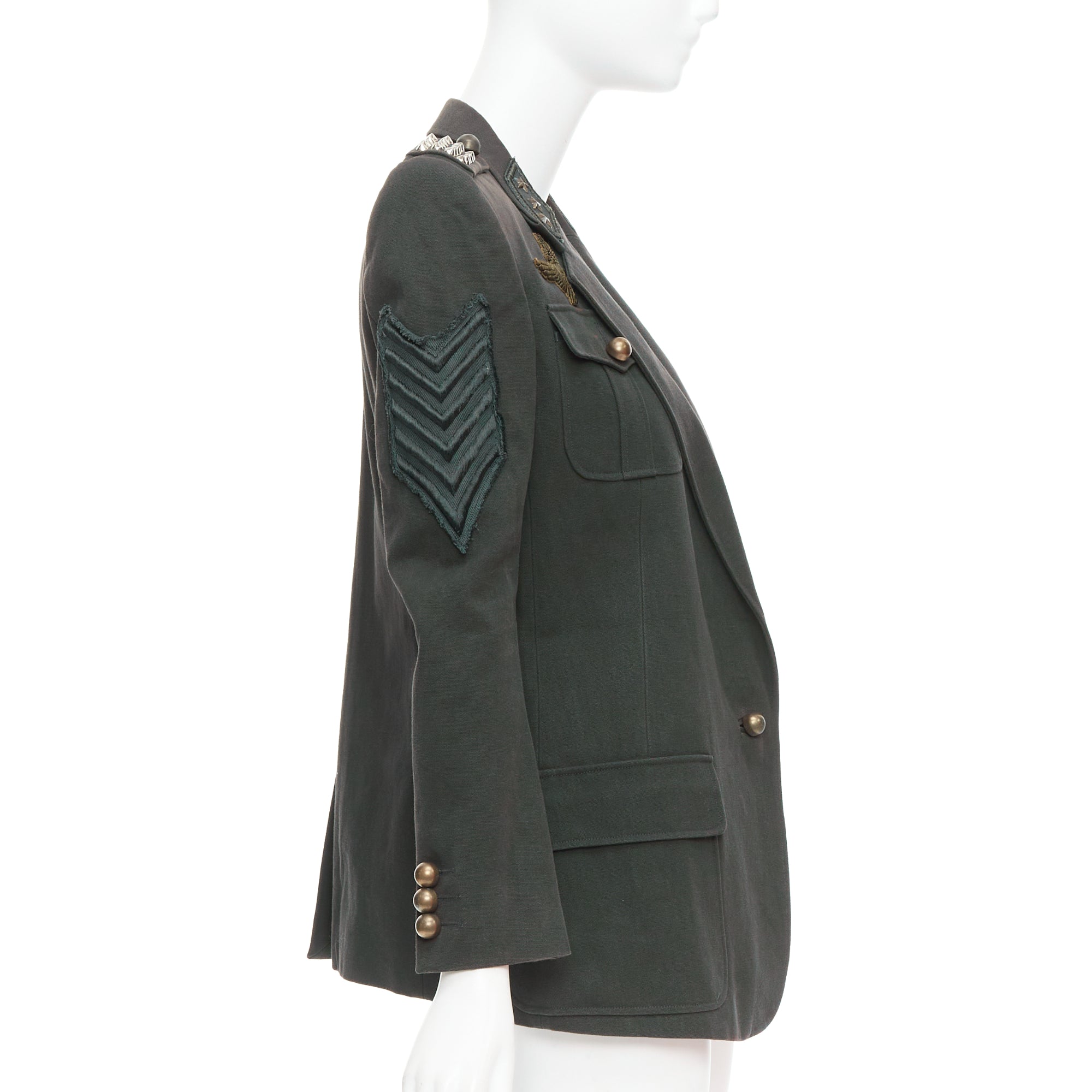 Balmain Green Military Jacket - 4