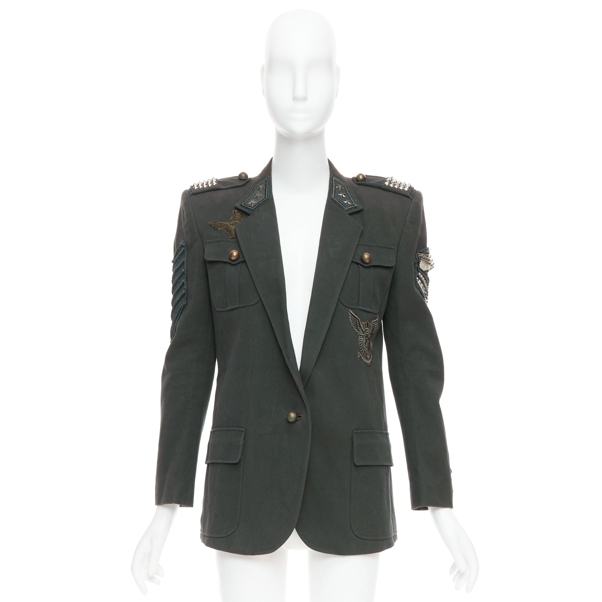 Balmain Green Military Jacket - Image 11