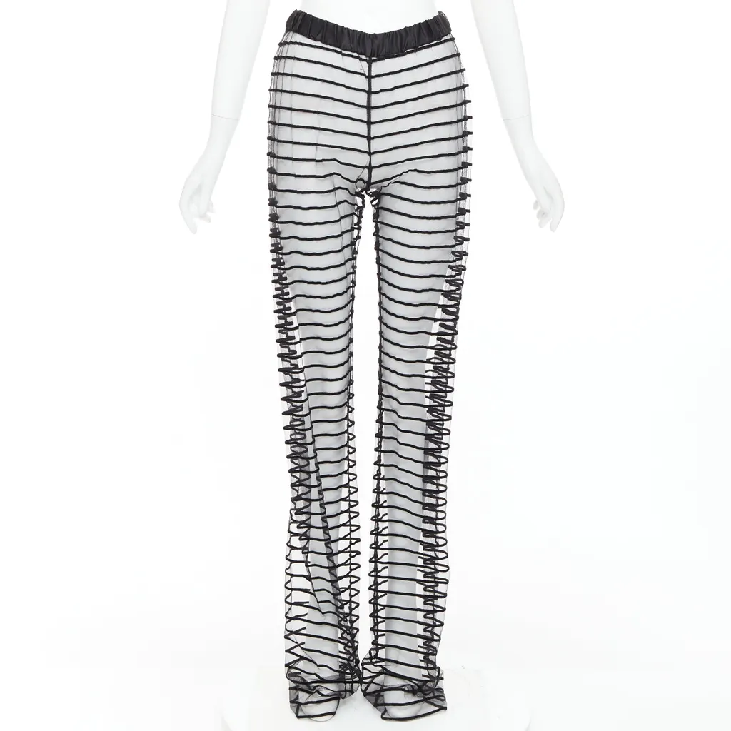 Dries Van Noten Sheer Straight Pants Black Polyamide Very good - Front View