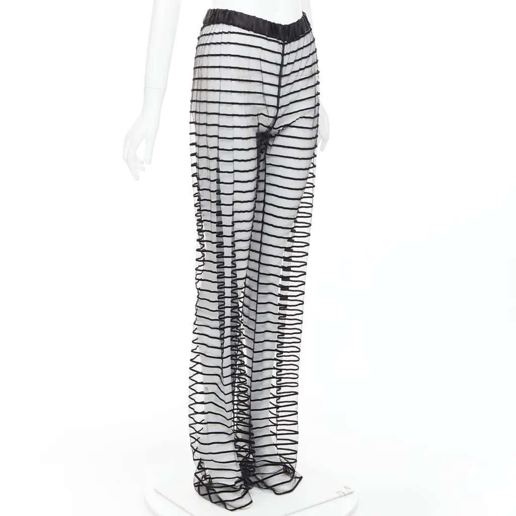 Dries Van Noten Sheer Straight Pants Black Polyamide Very good - Inside View