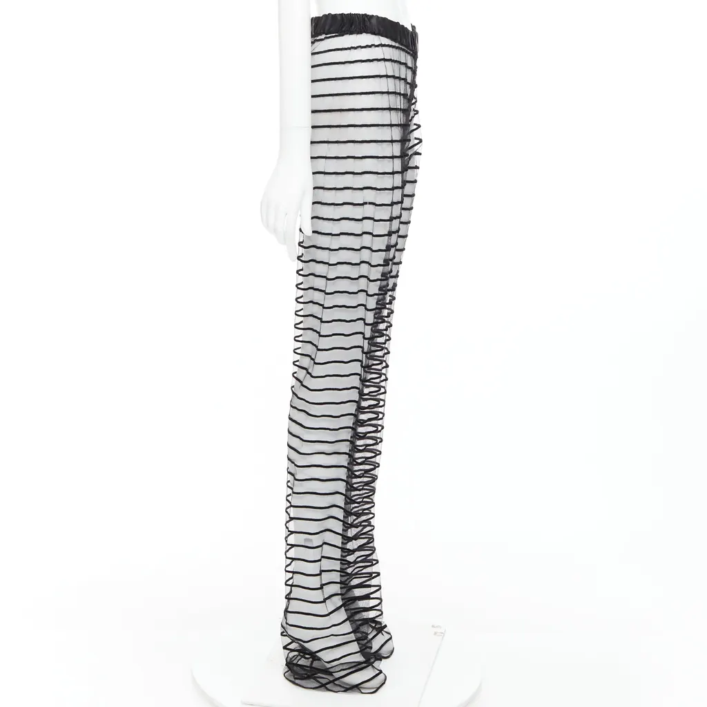 Dries Van Noten Sheer Straight Pants Black Polyamide Very good - Model View