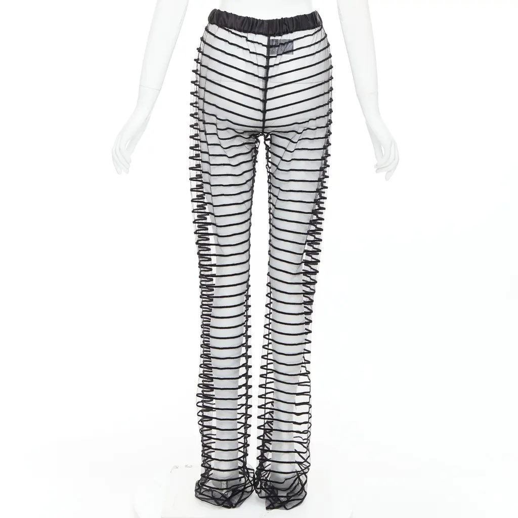 Dries Van Noten Sheer Straight Pants Black Polyamide Very good - Box View