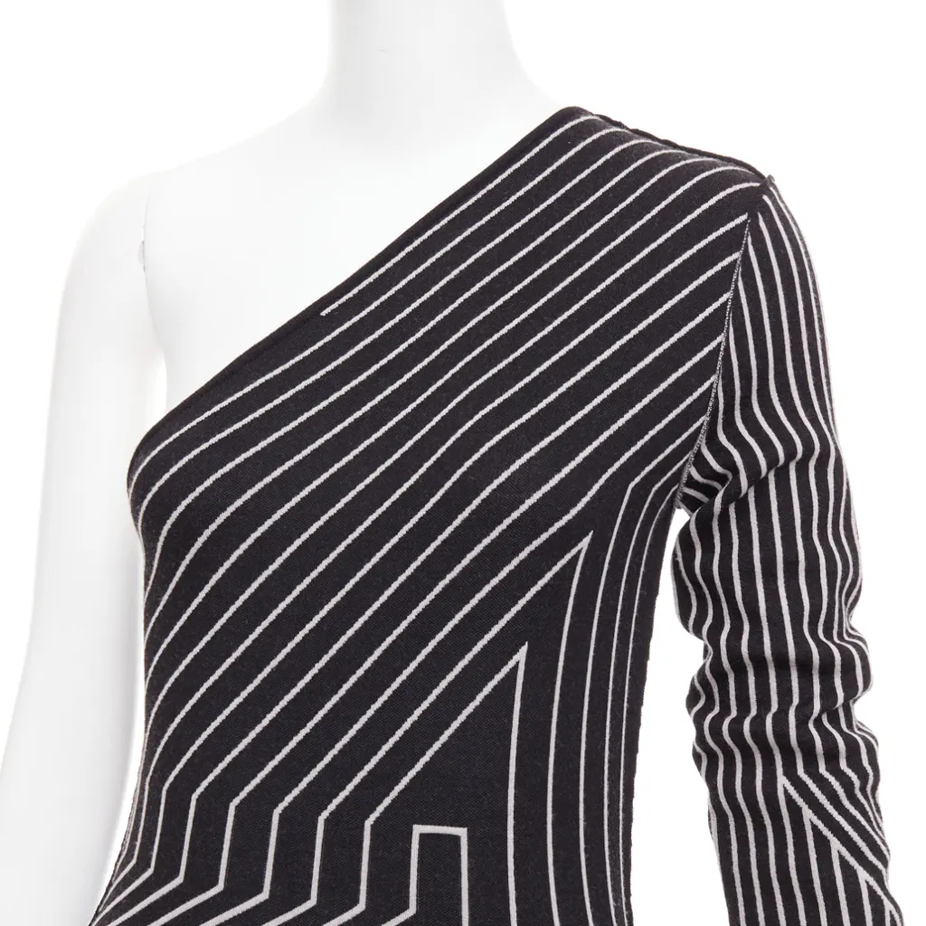 Rick Owens Geometric Slit Dress Grey Wool Never worn - Back View