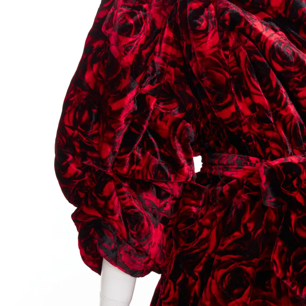 Dries Van Noten Rose Velvet Dress Red Polyester Very good - Back View