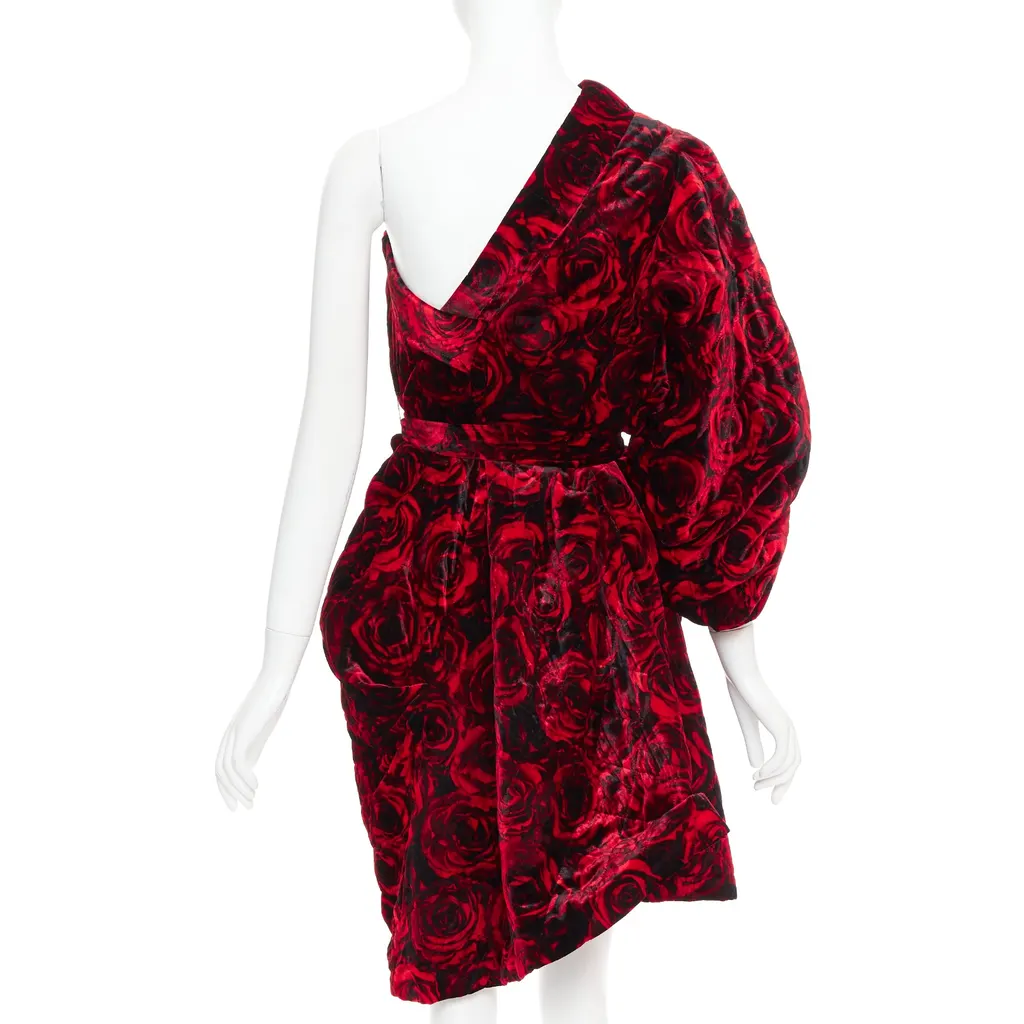 Dries Van Noten Rose Velvet Dress Red Polyester Very good - Box View