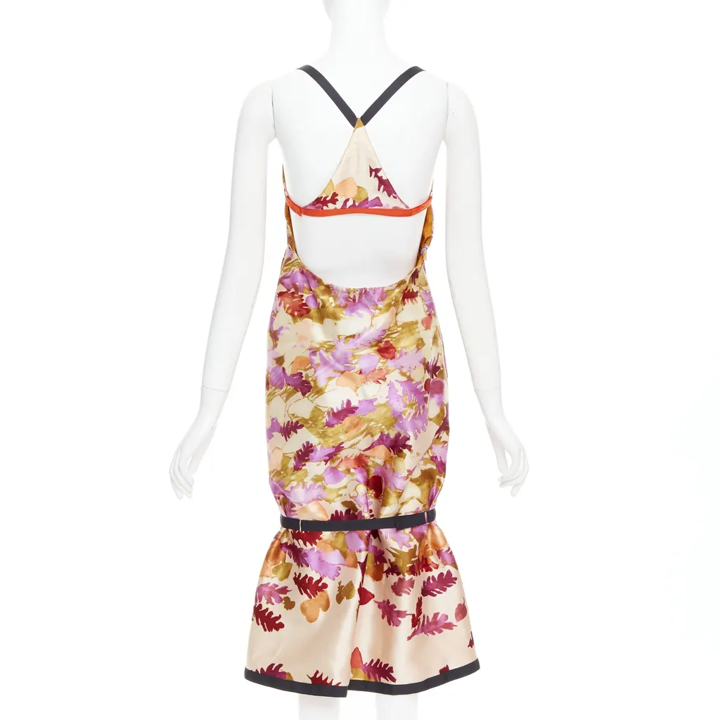 Prada Floral Bondage Dress MultiColor Wool Very good - Back View
