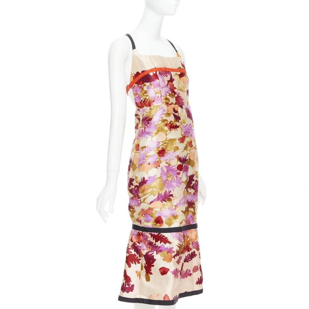 Prada Floral Bondage Dress MultiColor Wool Very good - Inside View