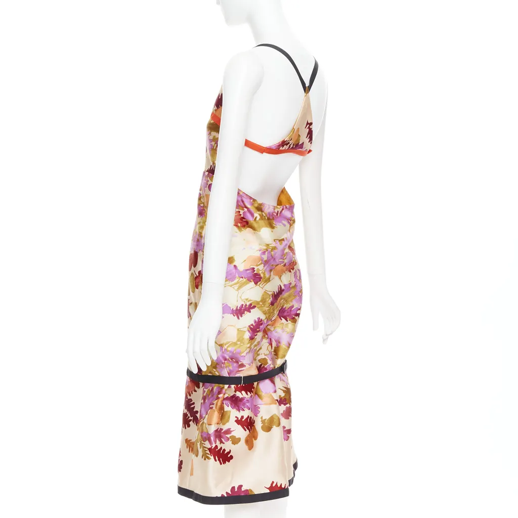 Prada Floral Bondage Dress MultiColor Wool Very good - Box View