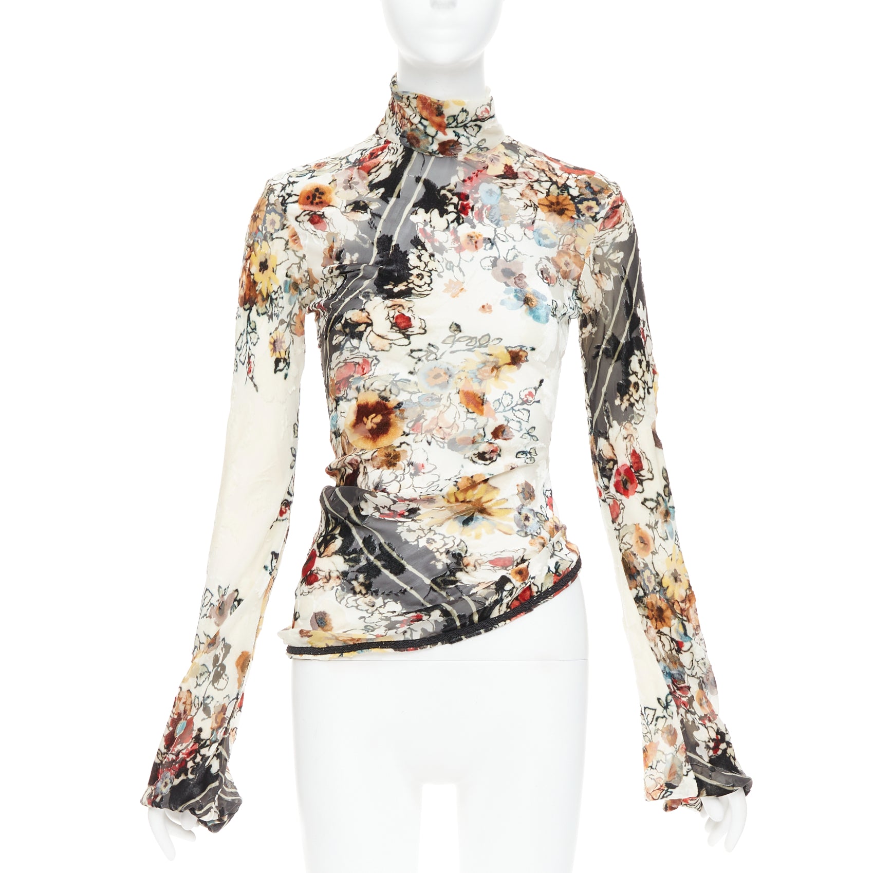 Jean Paul Gaultier Floral Devore Top