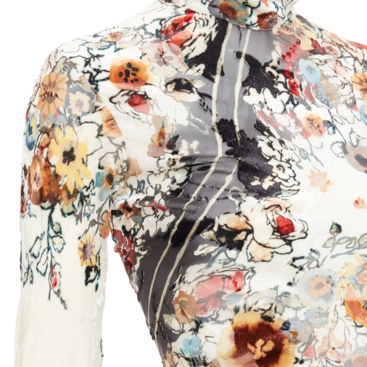 Jean Paul Gaultier Floral Devore Top - Back view