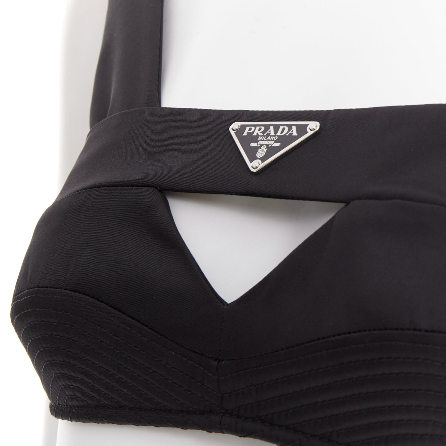 Prada Triangle Logo Bralette - Back view