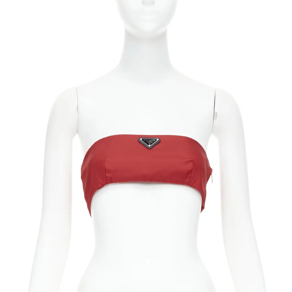 Prada Strapless Bustier Tube Red Never worn, with tag - Front View