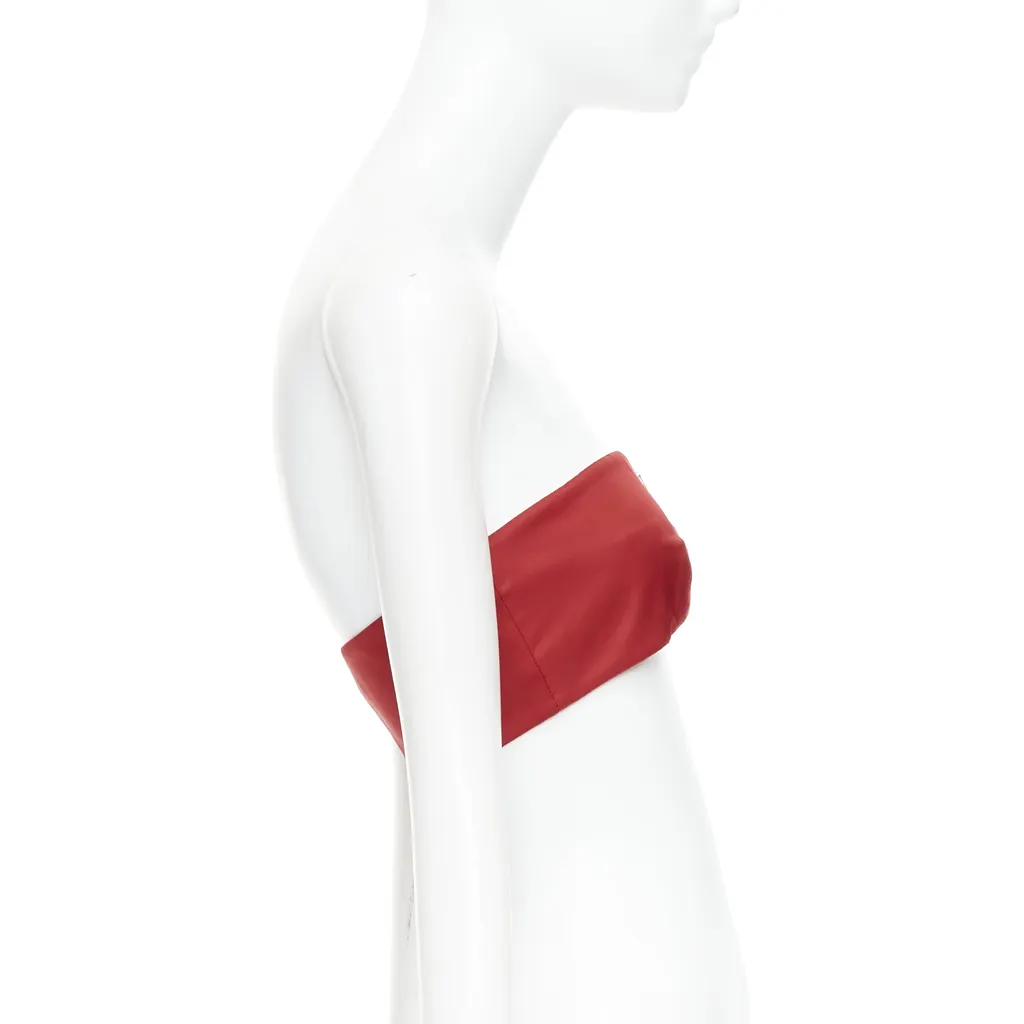 Prada Strapless Bustier Tube Red Never worn, with tag - Model View