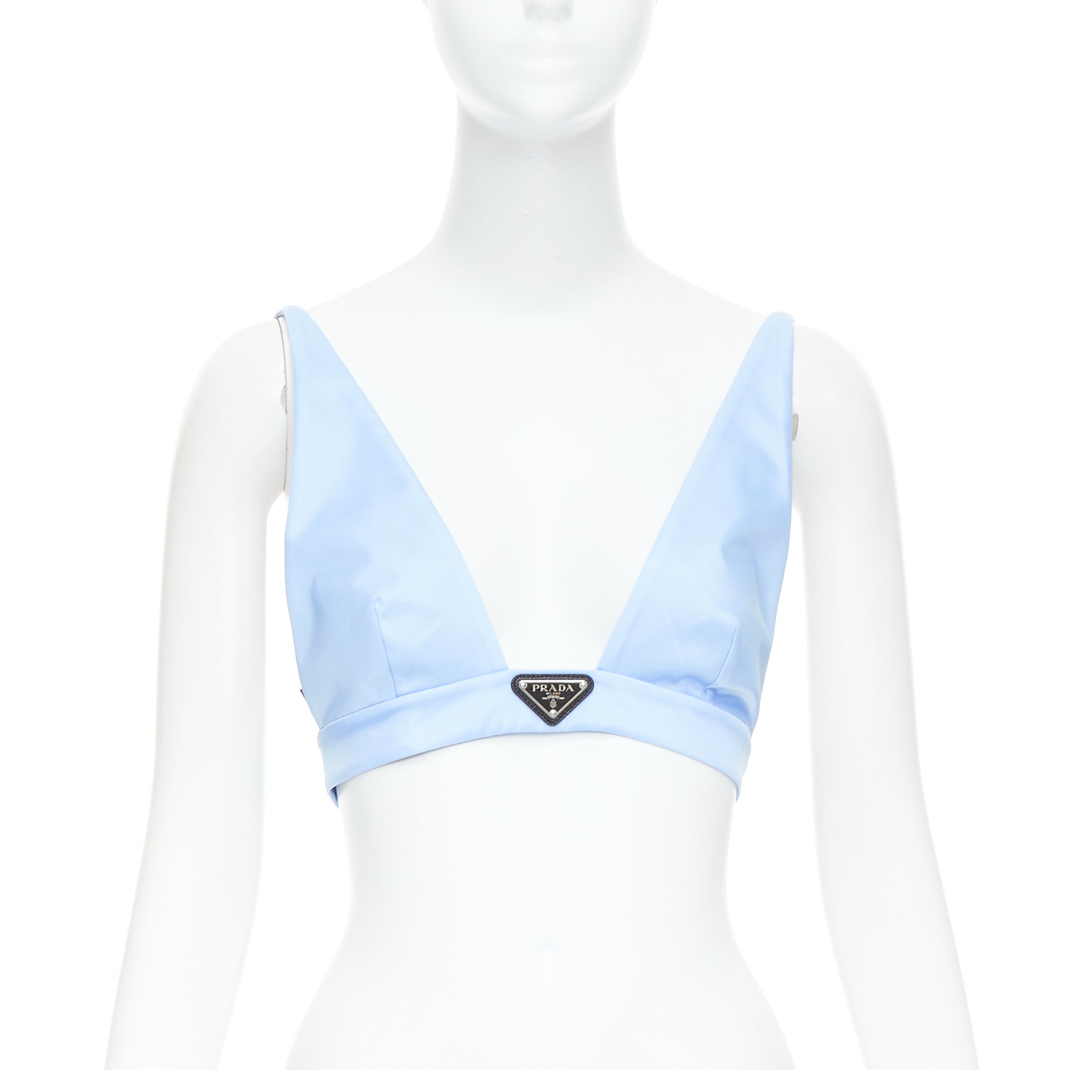 Prada Distressed Denim Bralette