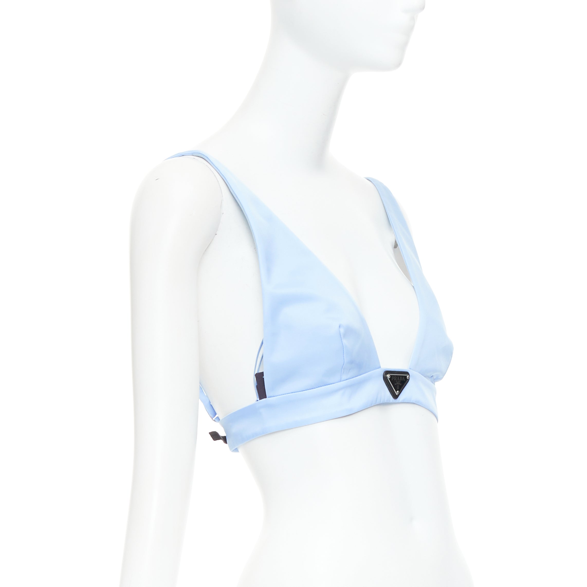 Prada Distressed Denim Bralette - Image 6