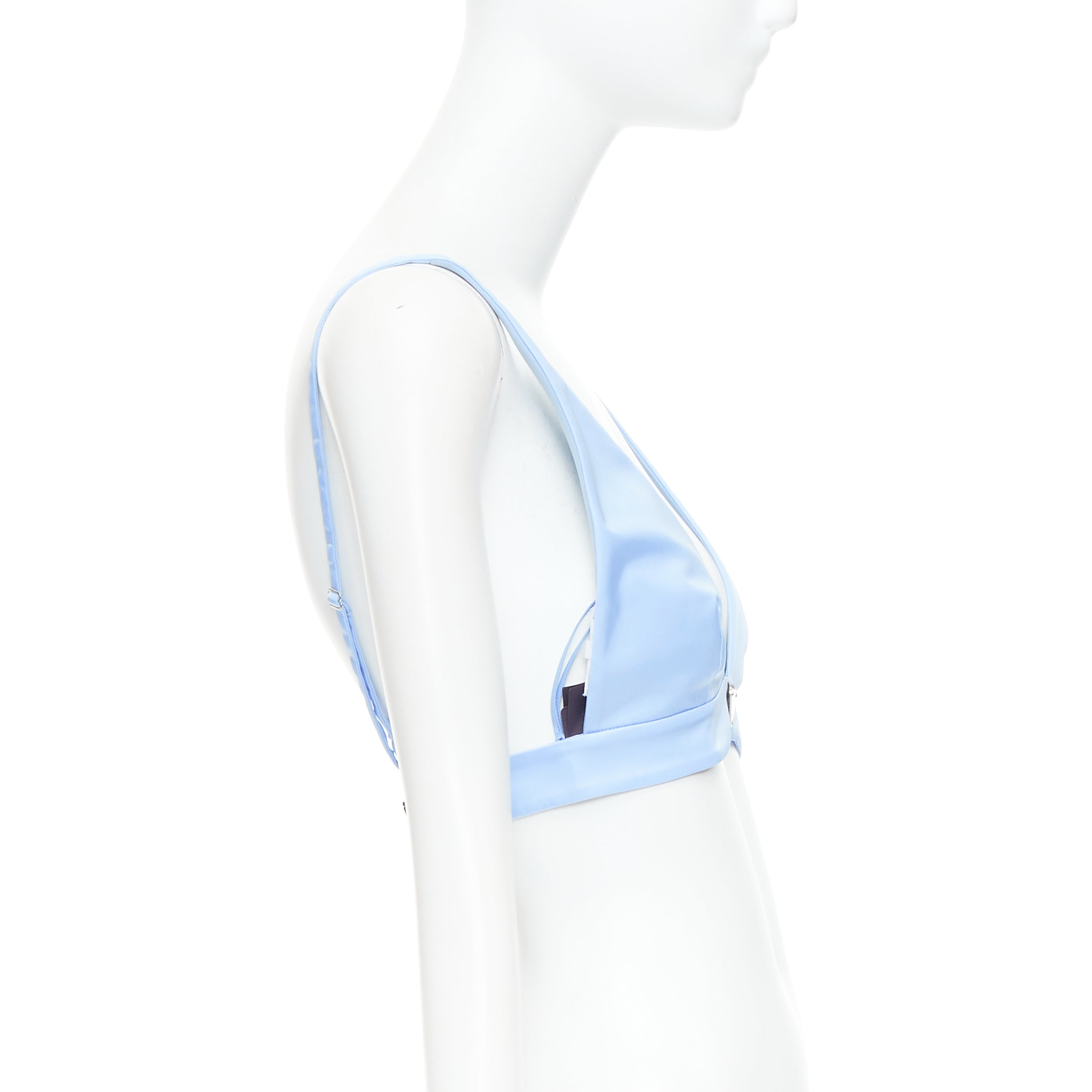 Prada Distressed Denim Bralette - 4