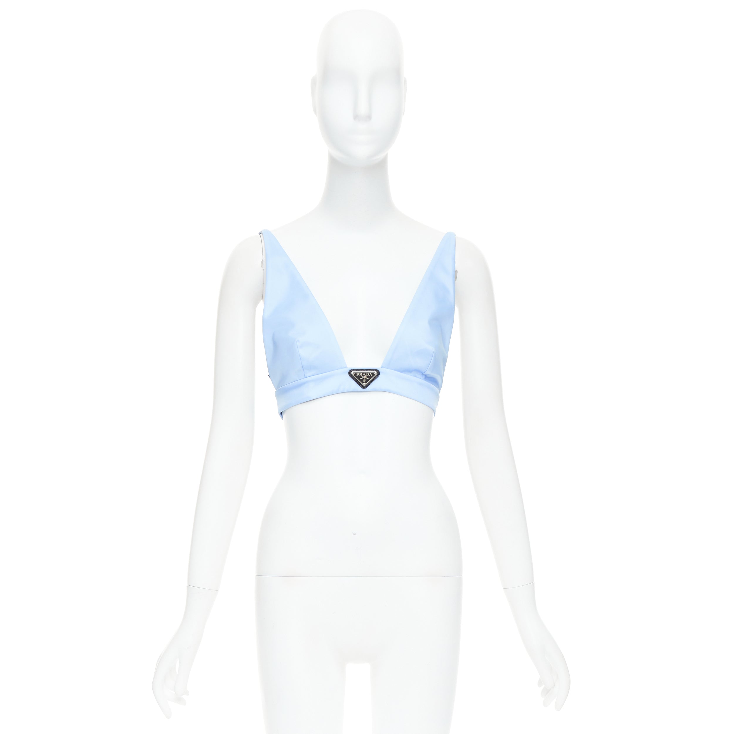 Prada Distressed Denim Bralette - Image 11