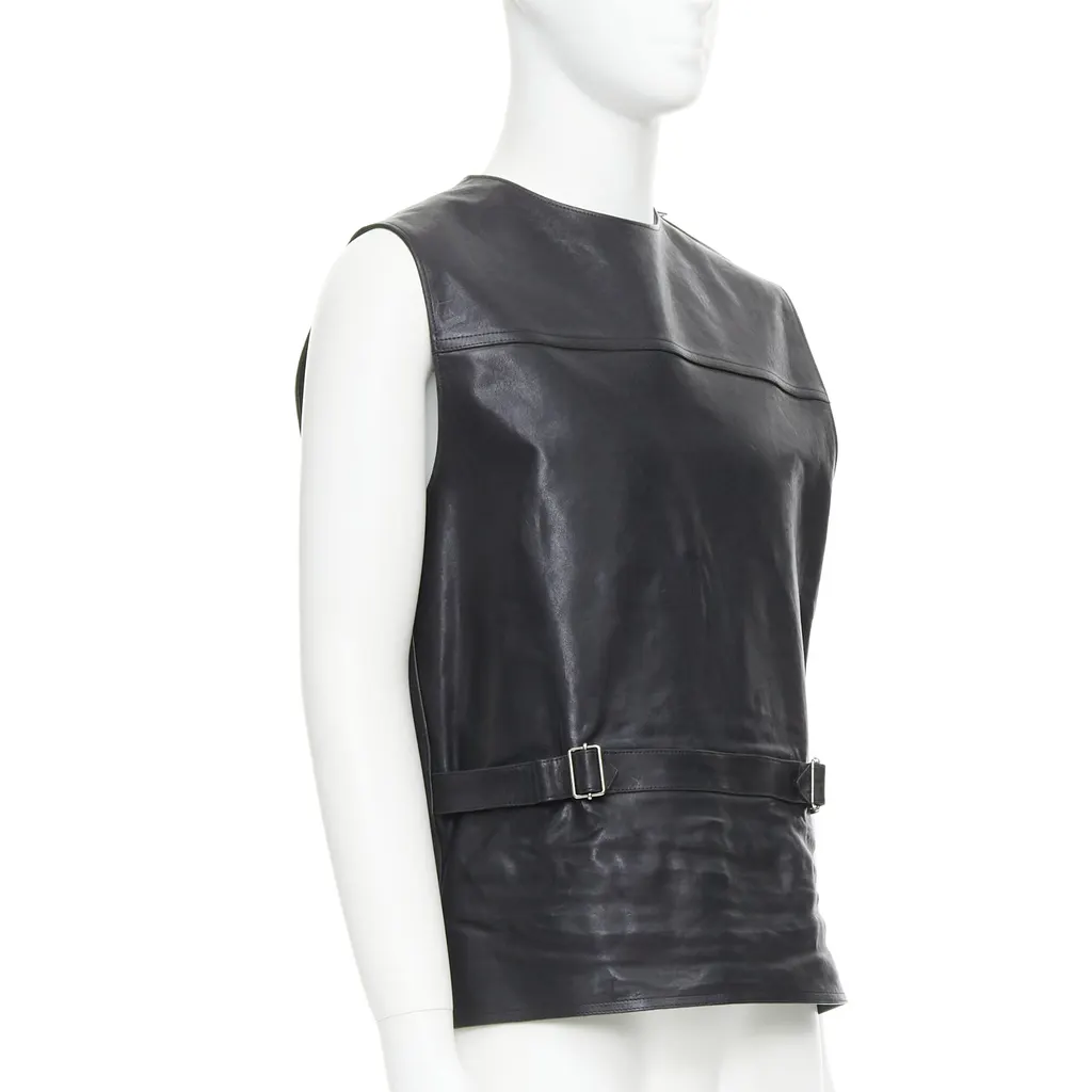Prada Sleeveless Vitello Jacket Black Leather Never worn, with tag - Inside View