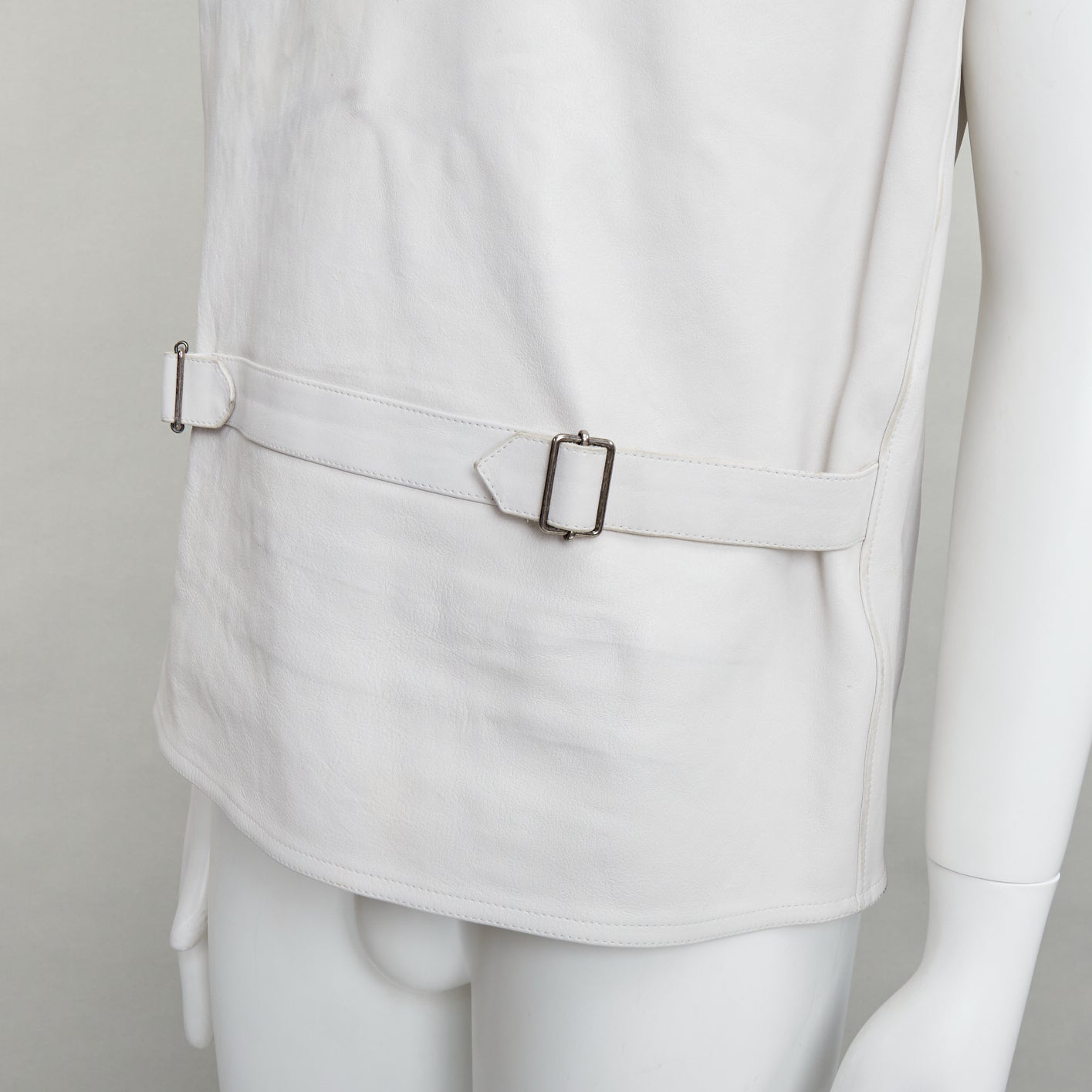 Prada White Leather Vest - Back view