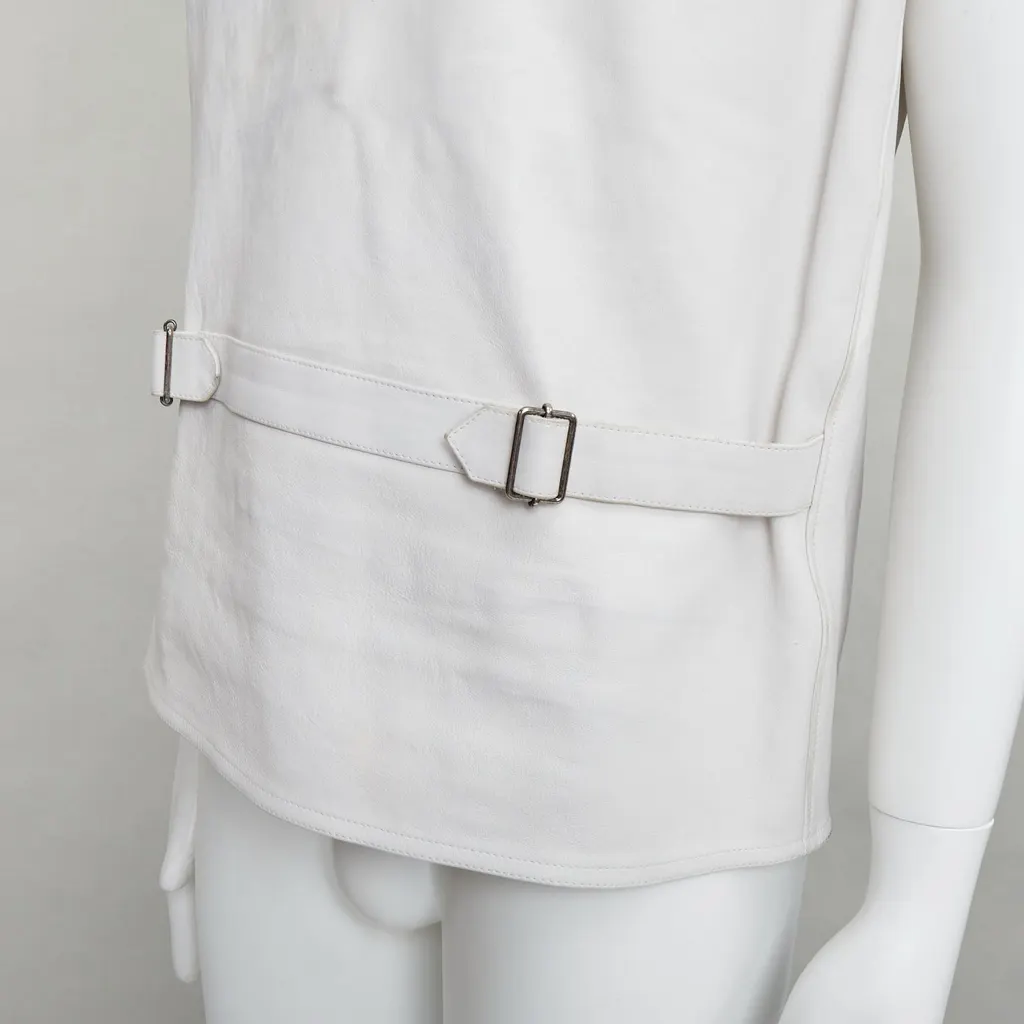 Prada White Leather Vest Ecru Leather Very good - Back View