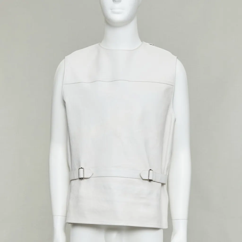 Prada White Leather Vest Ecru Leather Very good - Inside View