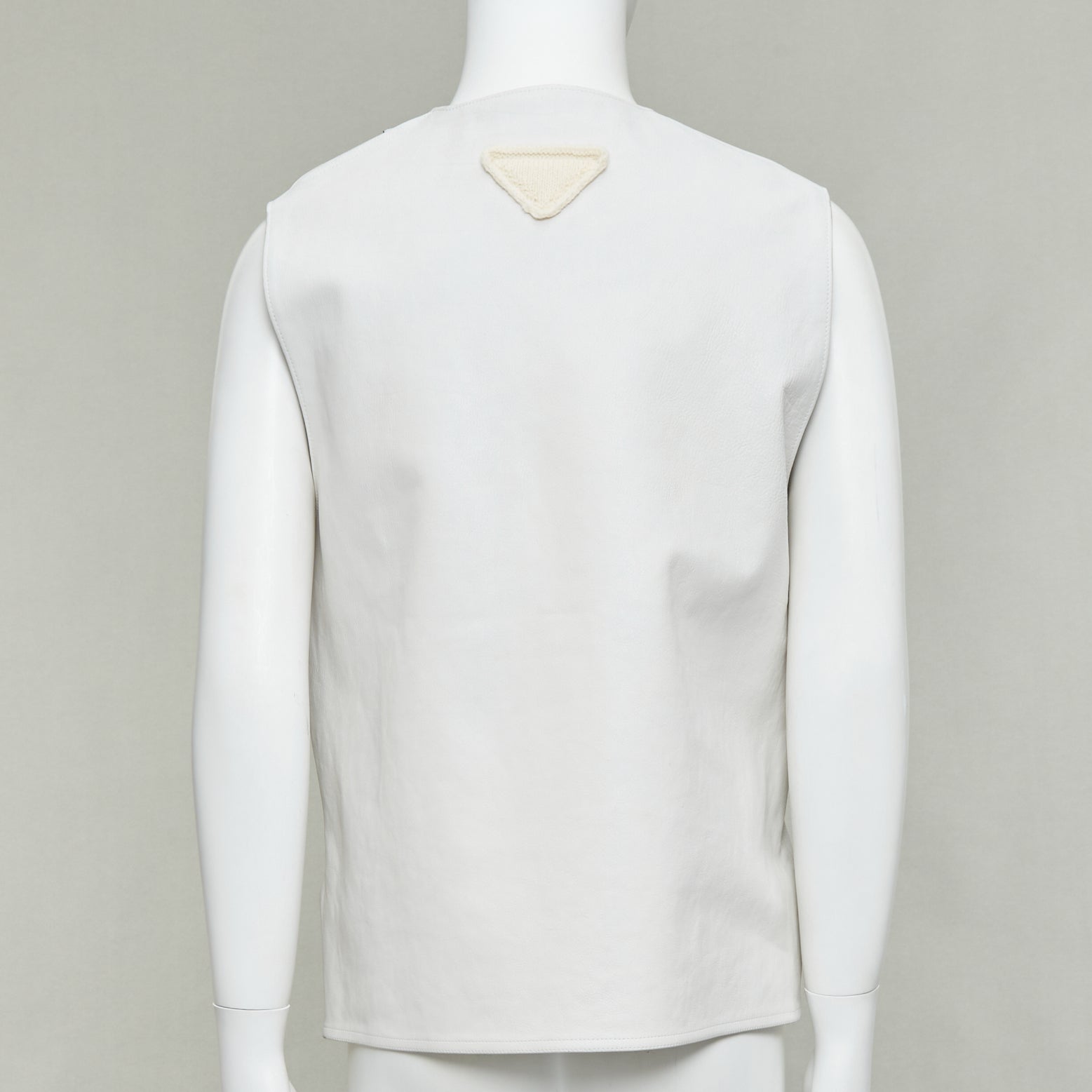 Prada White Leather Vest - Side view