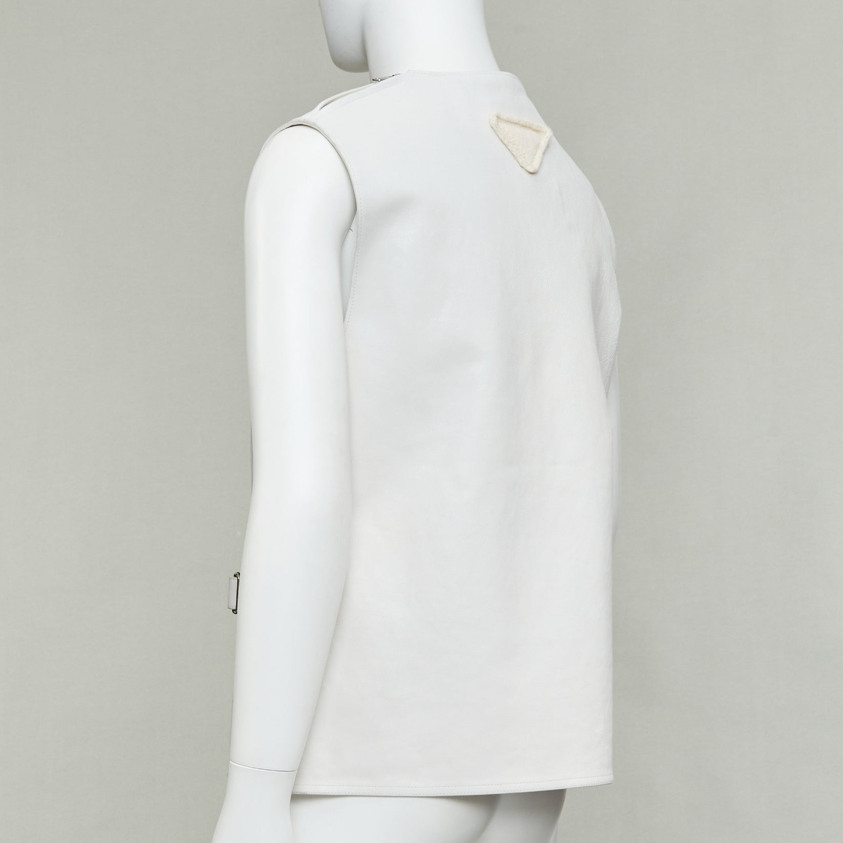 Prada White Leather Vest - Detail 1