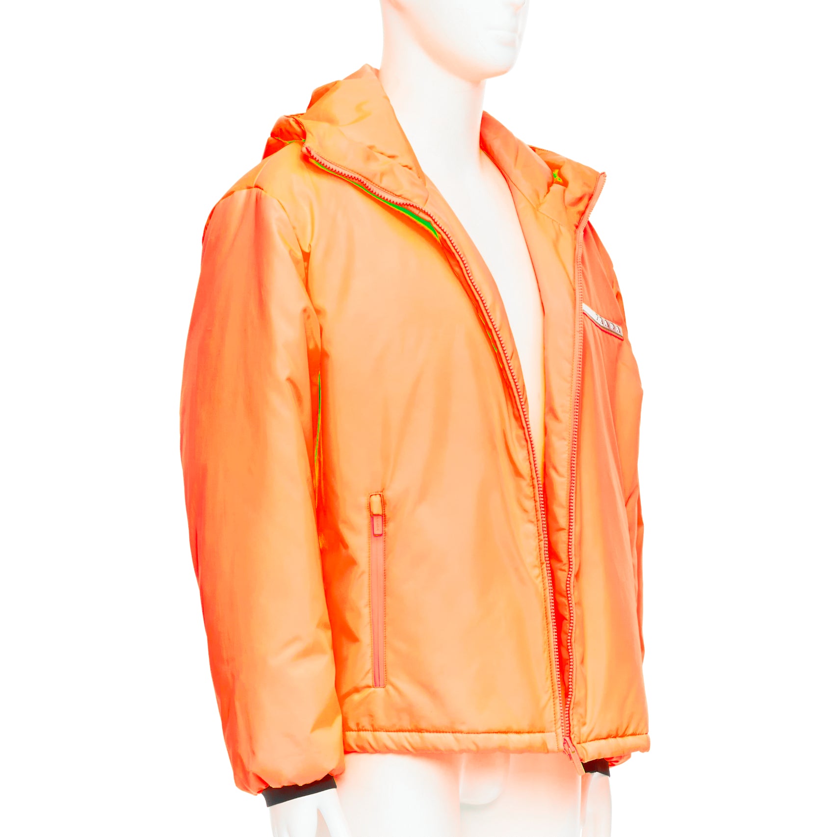 Prada Neon Orange Puffer - Image 6