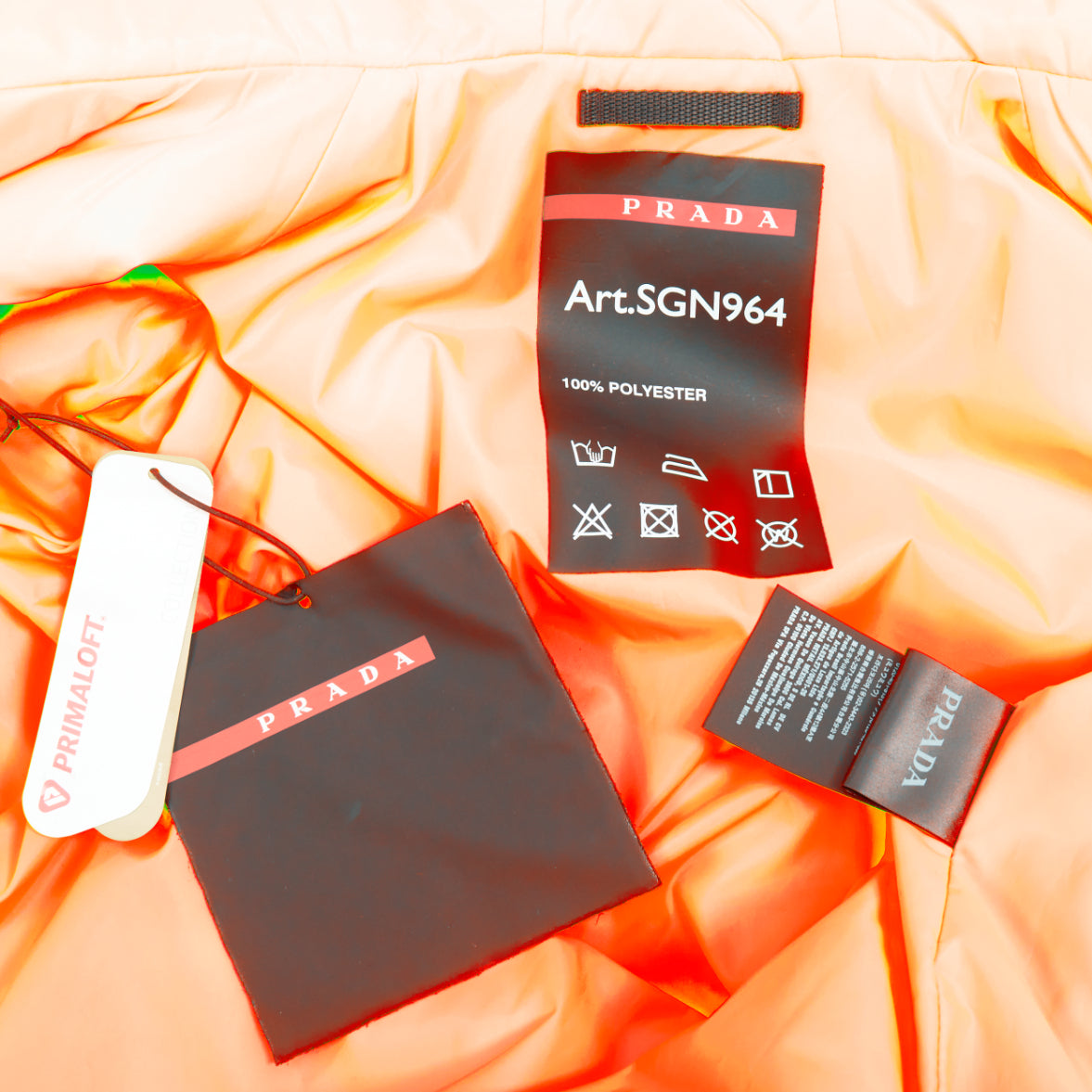 Prada Neon Orange Puffer - Image 10