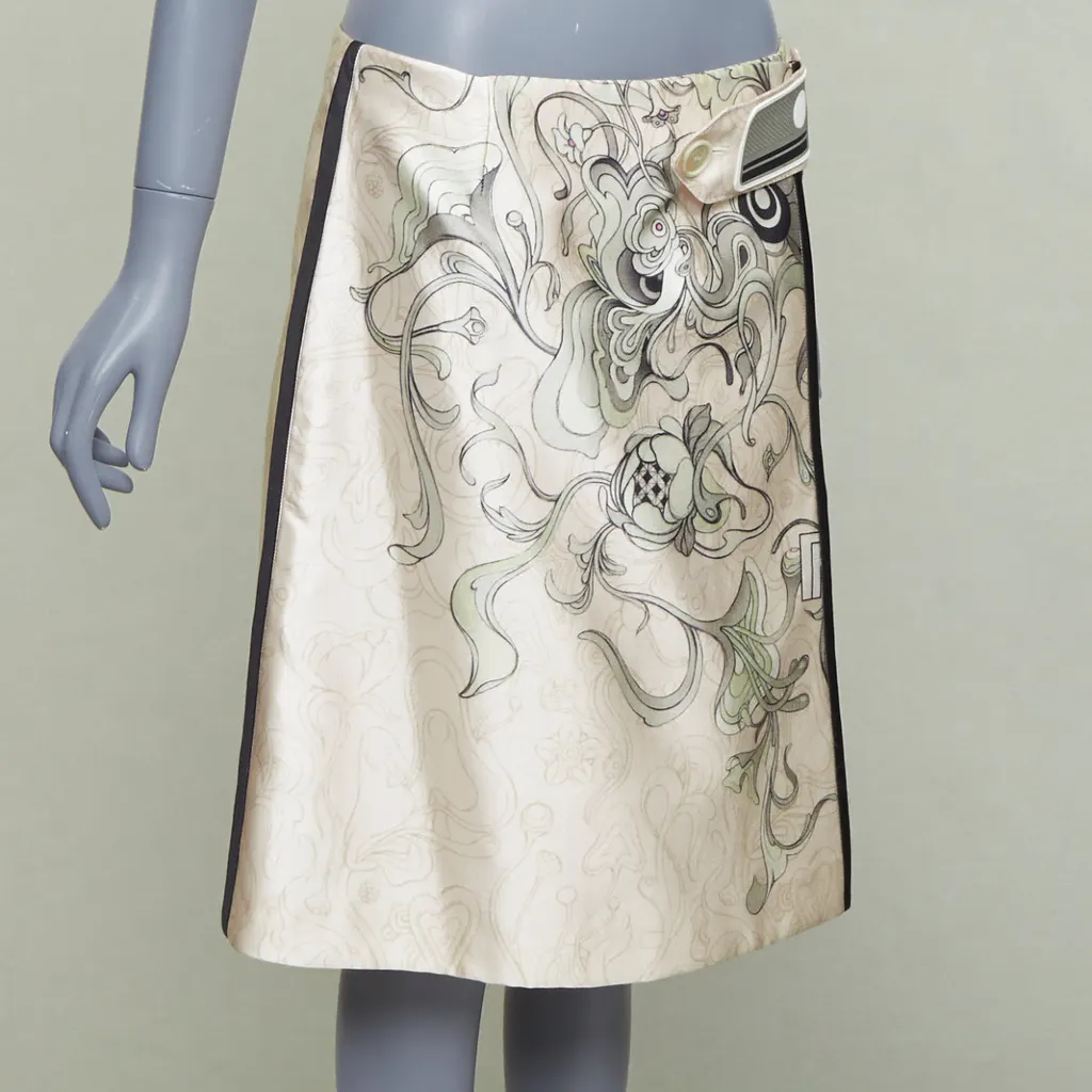 Prada Fairy Print Skirt Pink Silk Very good - Inside View