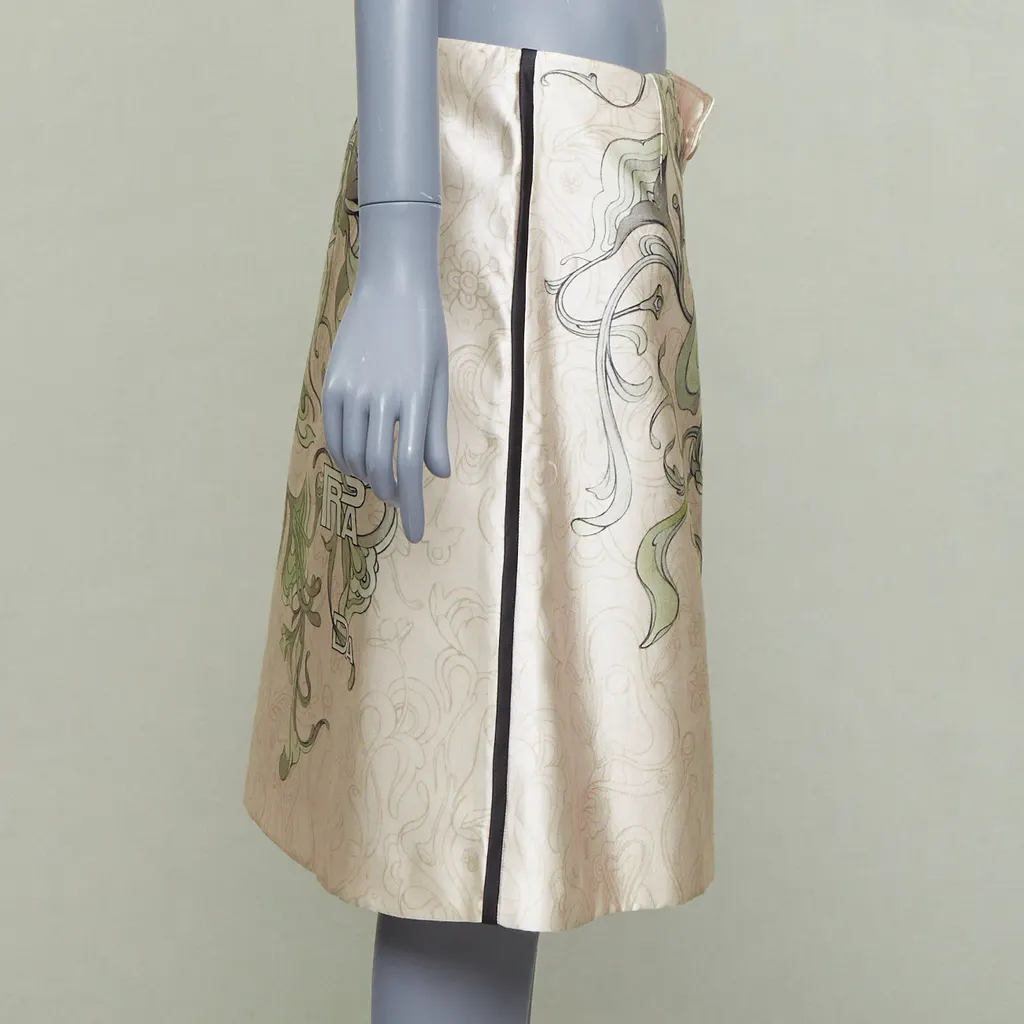 Prada Fairy Print Skirt Pink Silk Very good - Model View