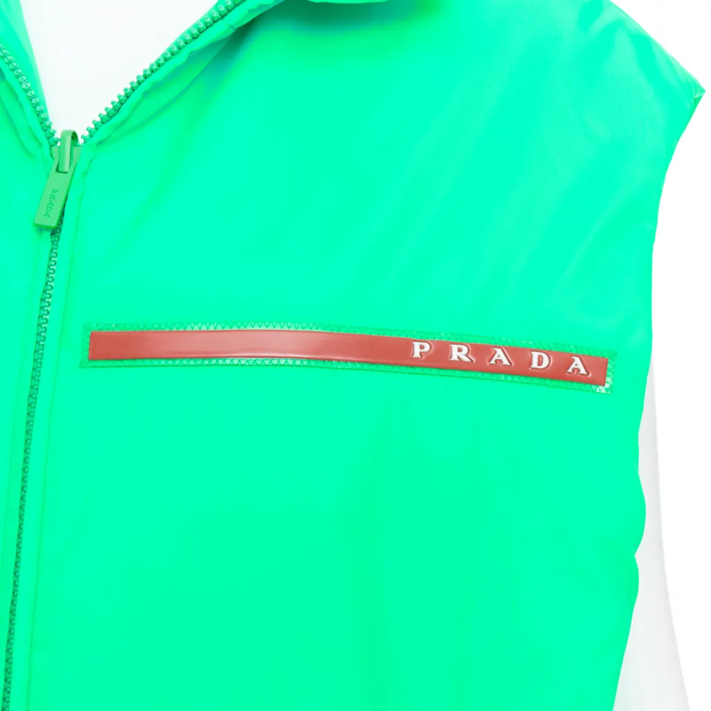 Prada Neon Green Vest Green Polyamide Never worn, with tag - Back View