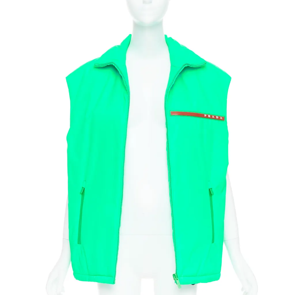 Prada Neon Green Vest Green Polyamide Never worn, with tag - Inside View
