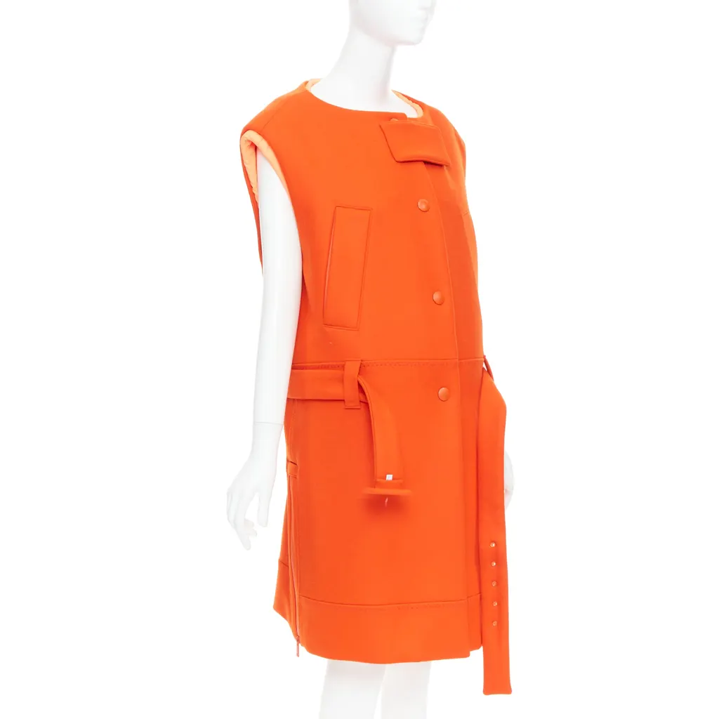 Prada Orange Wool Vest Orange Wool Very good - Model View