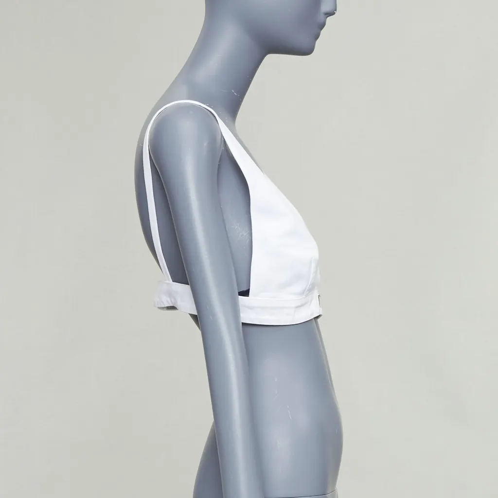Prada Tweed Rubber Bustier White Never worn, with tag - Model View