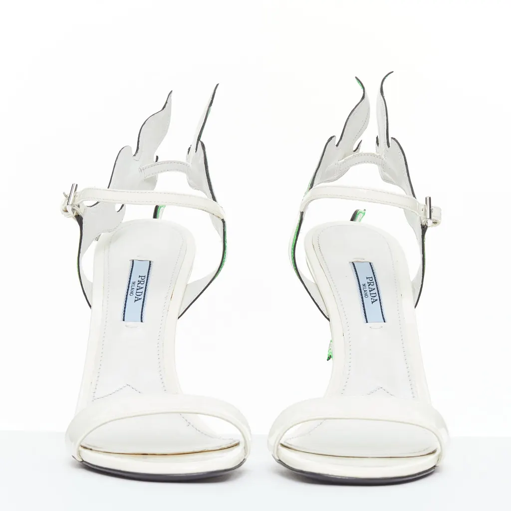 Prada Flame Wedge Sandal White Never worn - Inside View